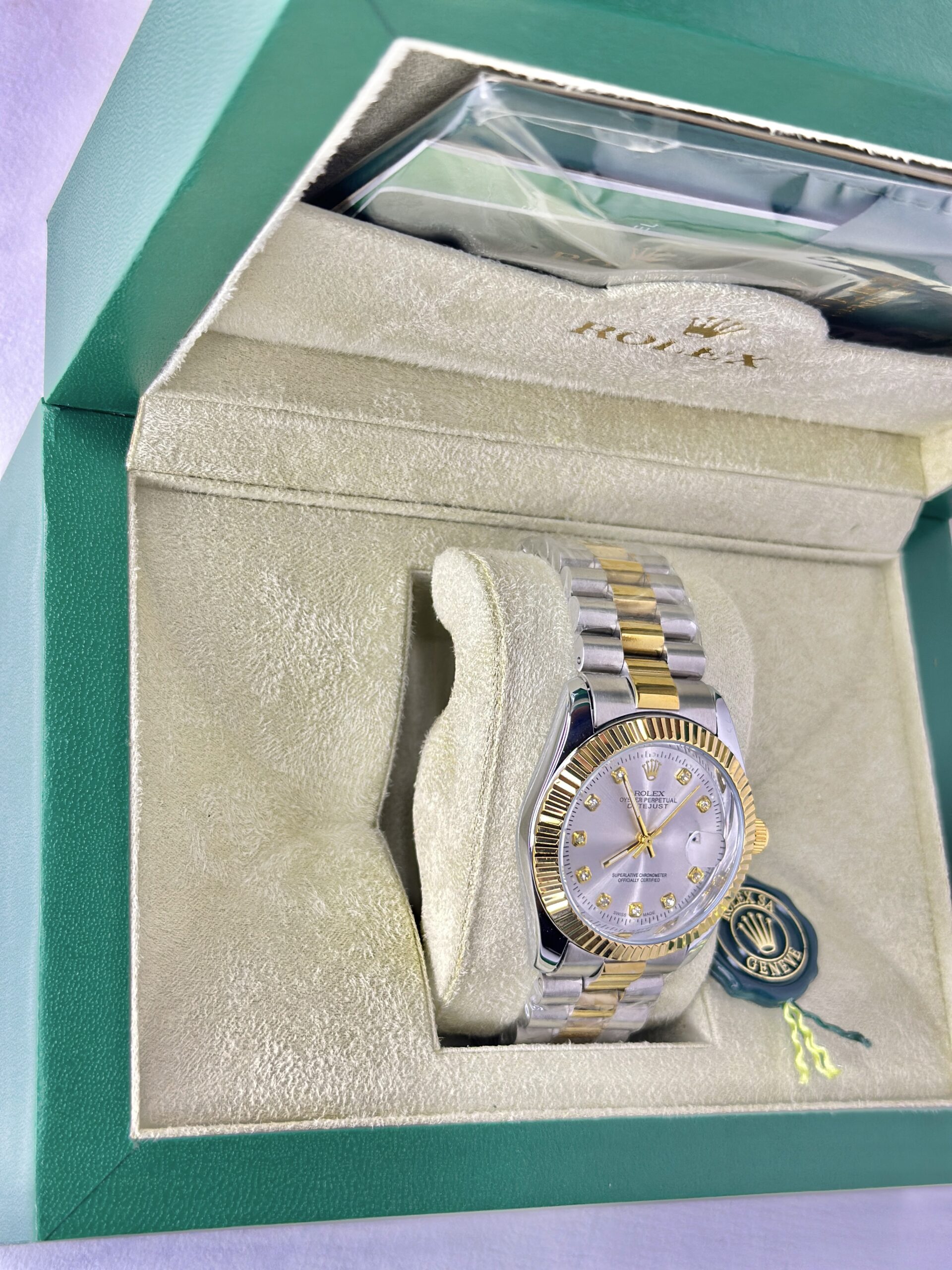 Rolex Oyster Perpetual Datejust Truetone Silver Shiny Dial with Jubilee Bracelet - Image 4