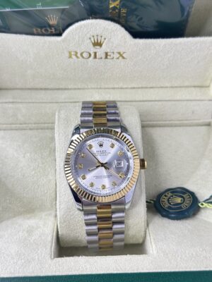 Rolex Oyster Perpetual Datejust Truetone Silver Shiny Dial with Jubilee Bracelet