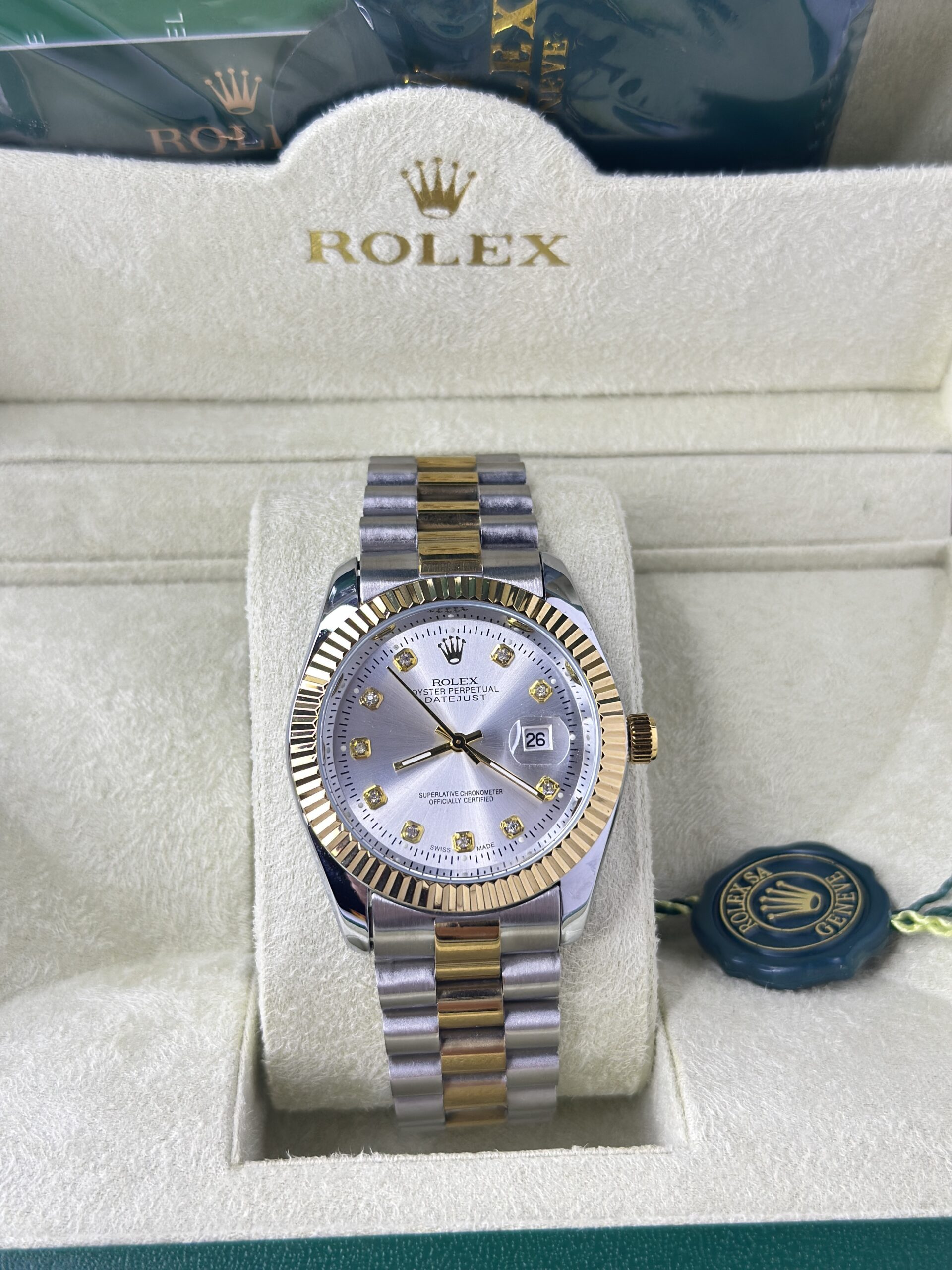 Rolex Oyster Perpetual Datejust Truetone Silver Shiny Dial with Jubilee Bracelet