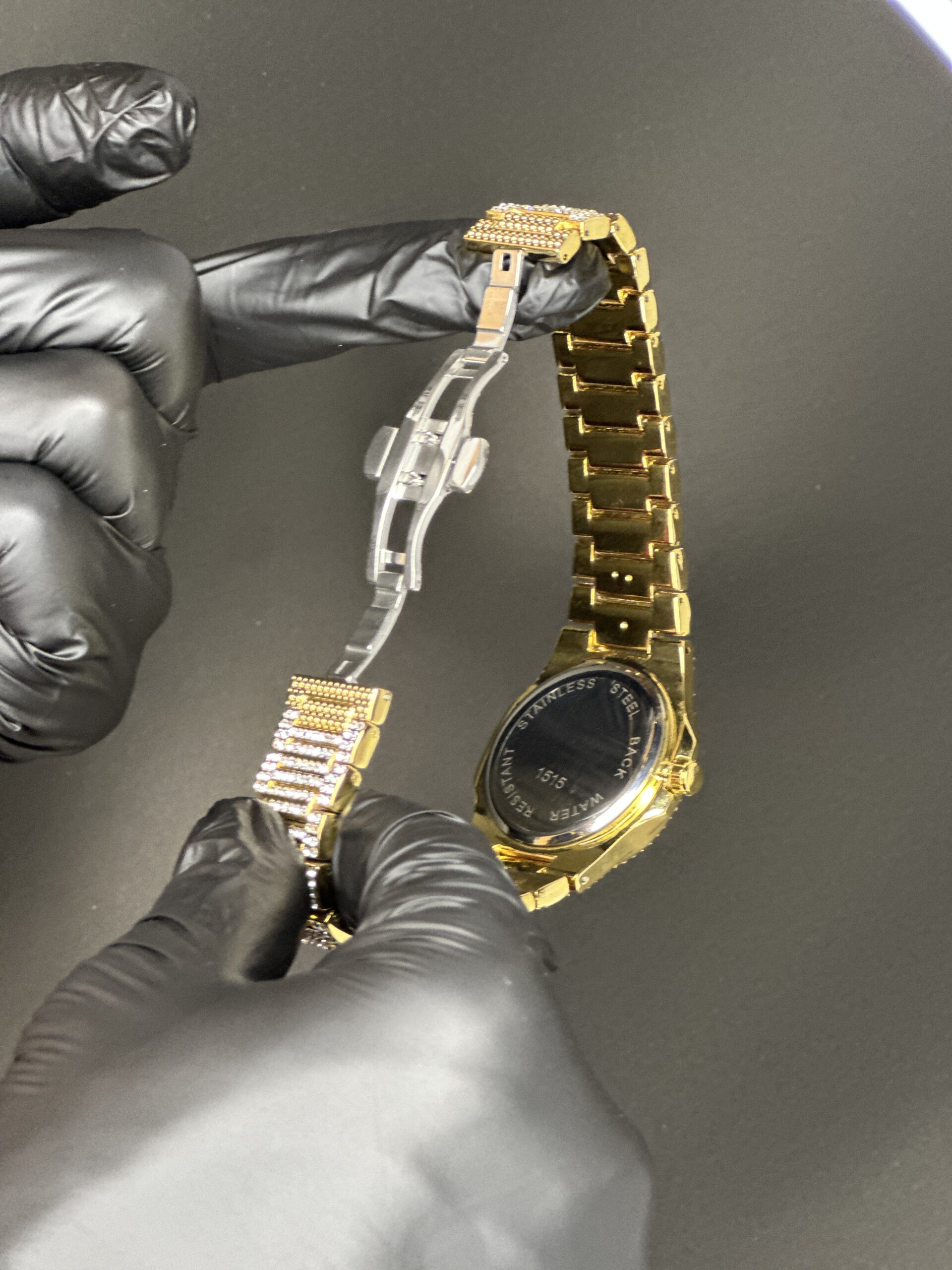 Patek Philippe Gold Stone Dial with Stainless Steel Chain - Image 2