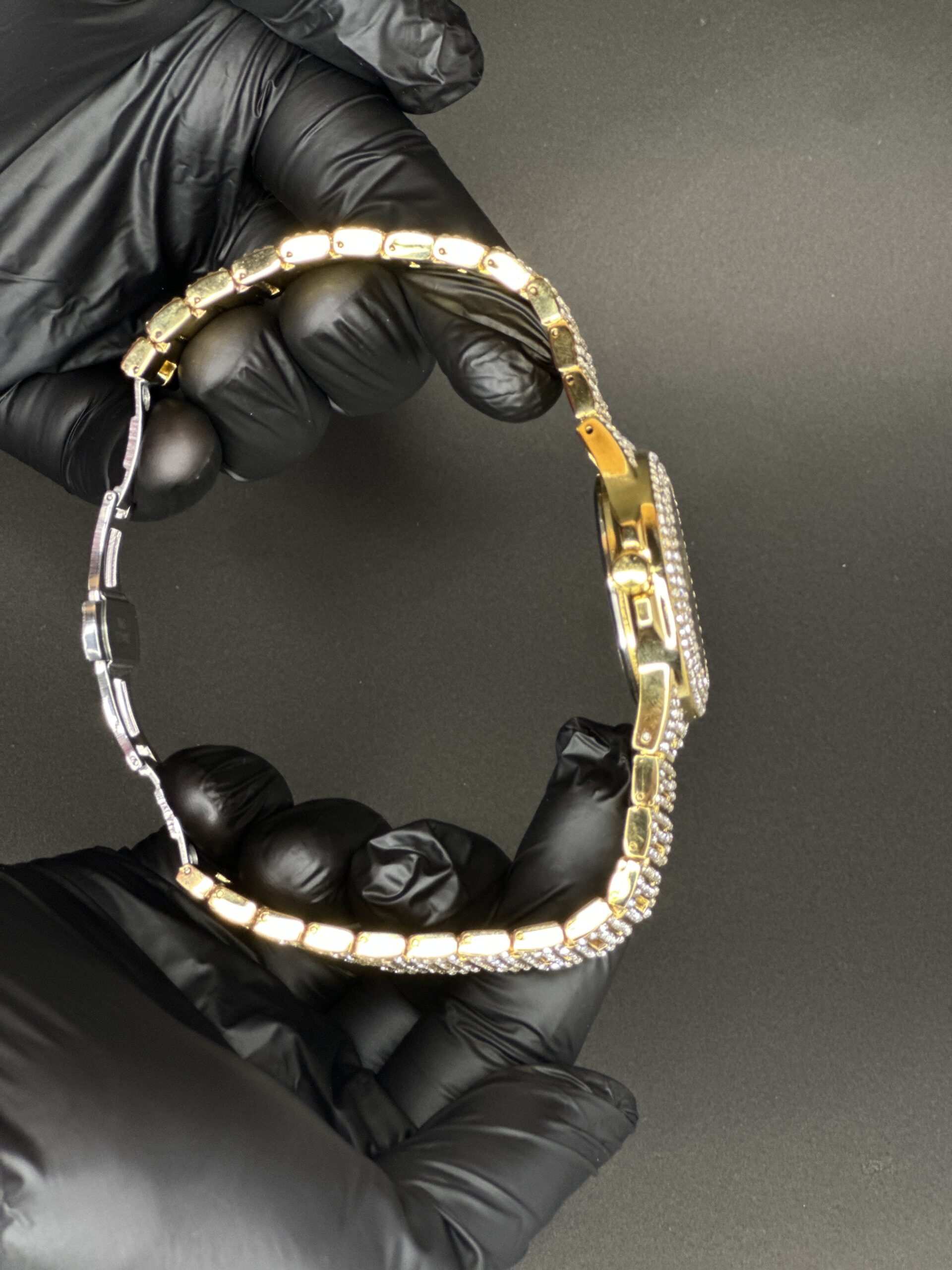 Patek Philippe Gold Stone Dial with Stainless Steel Chain - Image 4