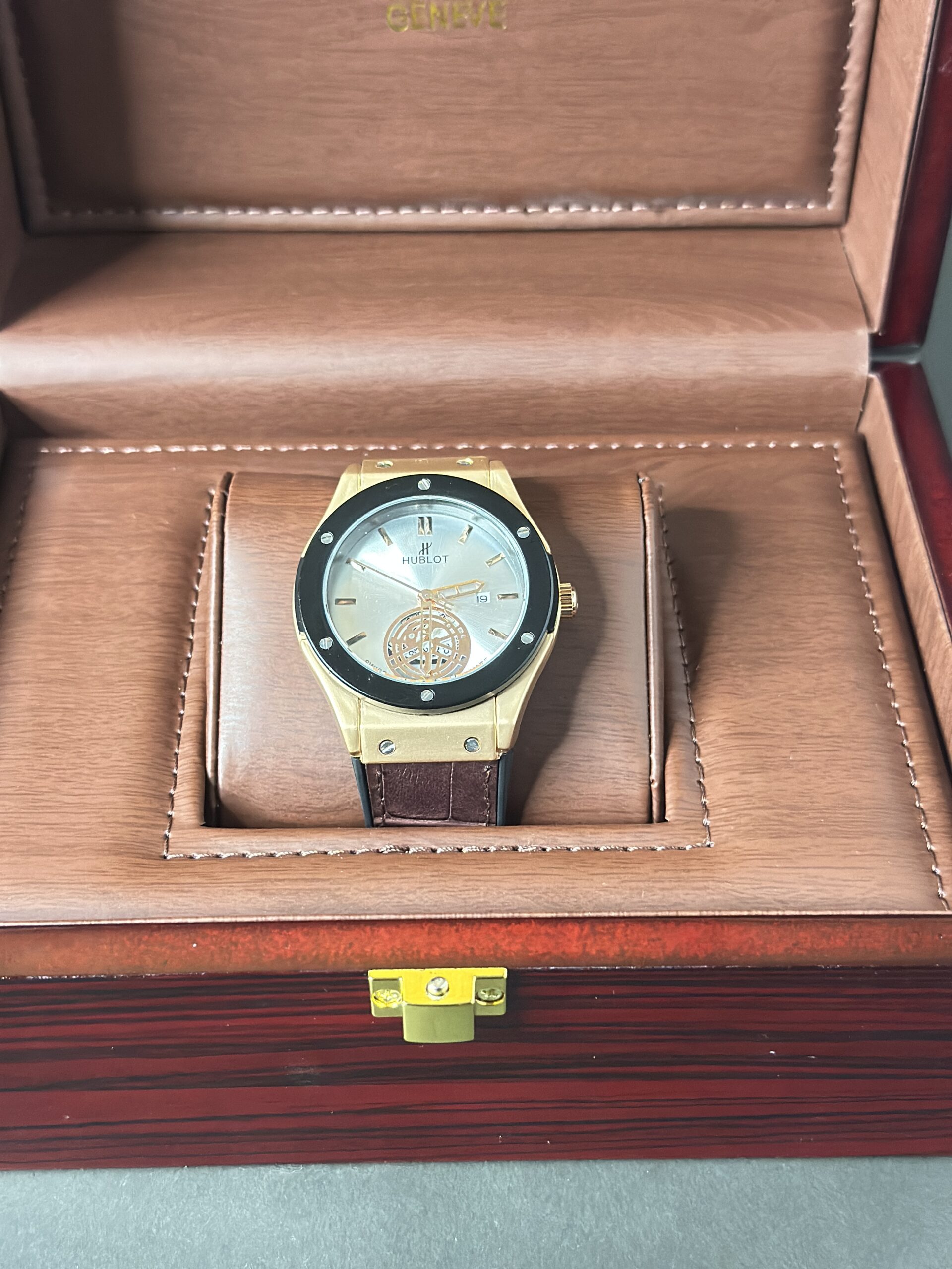 Hublot Classic Fusion Black Titanium with Silver Dial & Brown Leather Silicon Strap - Image 5