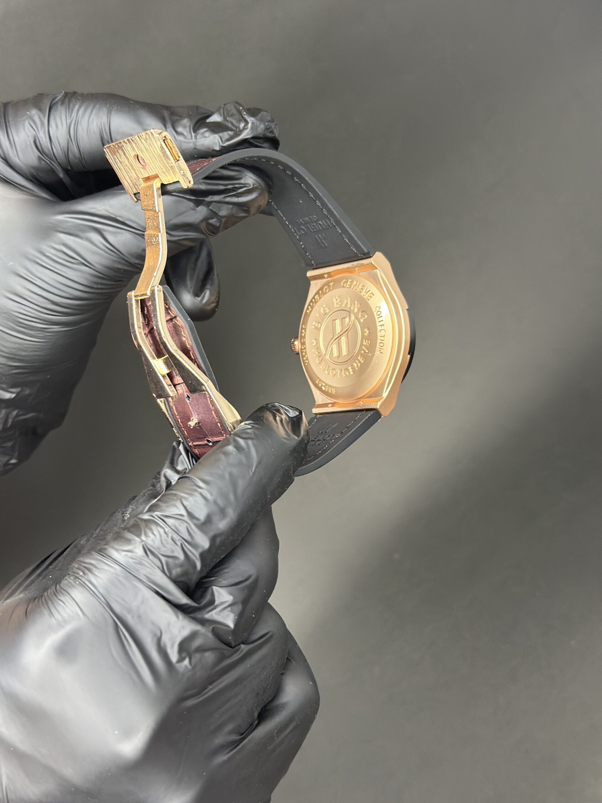 Hublot Classic Fusion Black Titanium with Silver Dial & Brown Leather Silicon Strap - Image 2