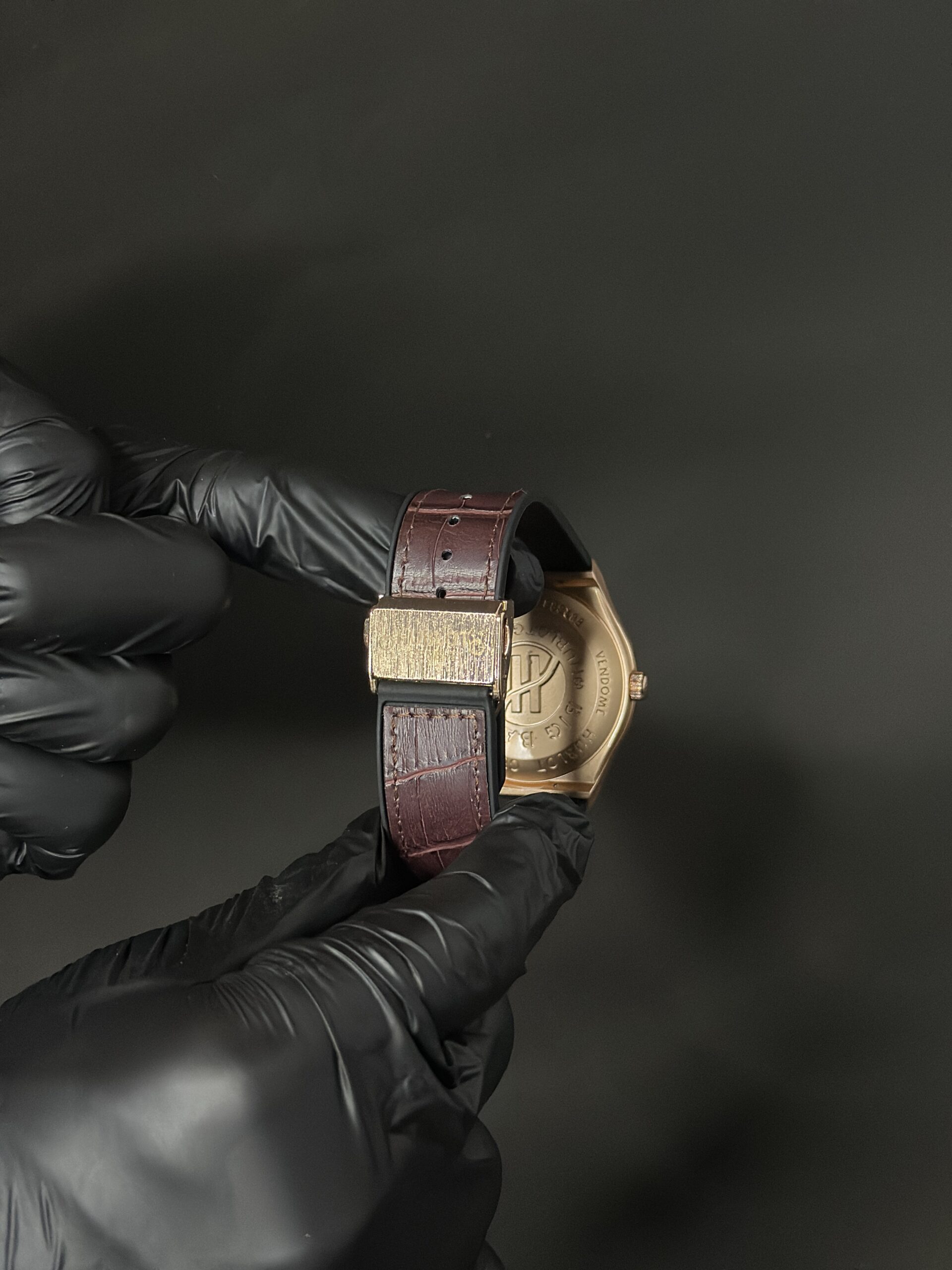 Hublot Classic Fusion Black Titanium with Silver Dial & Brown Leather Silicon Strap - Image 3