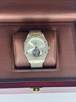 Hublot Classic Fusion Gray Titanium with Silver Dial & Gray Leather Silicon Strap