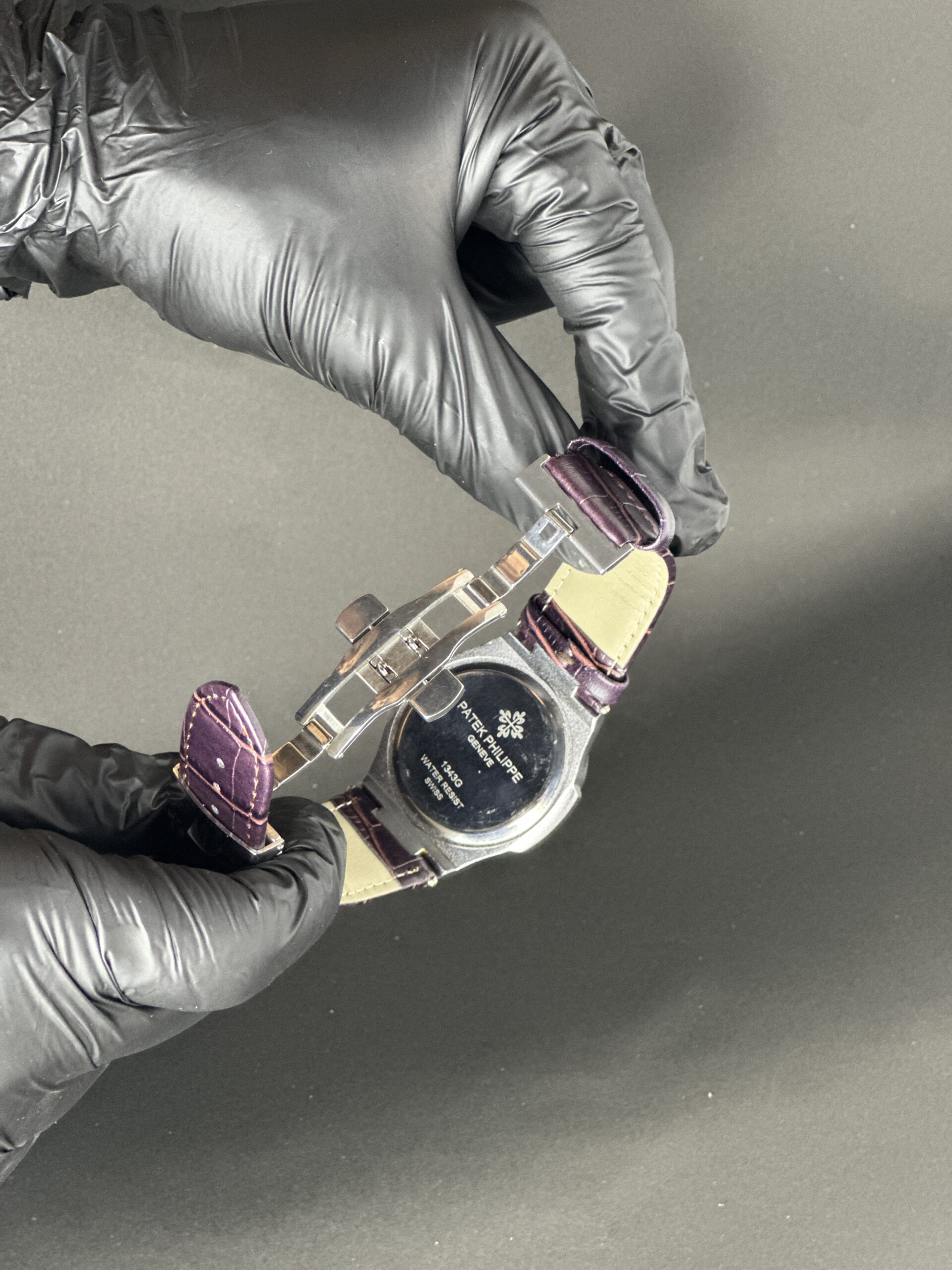 Patek Philippe White Dial with Leather Straps - Image 2